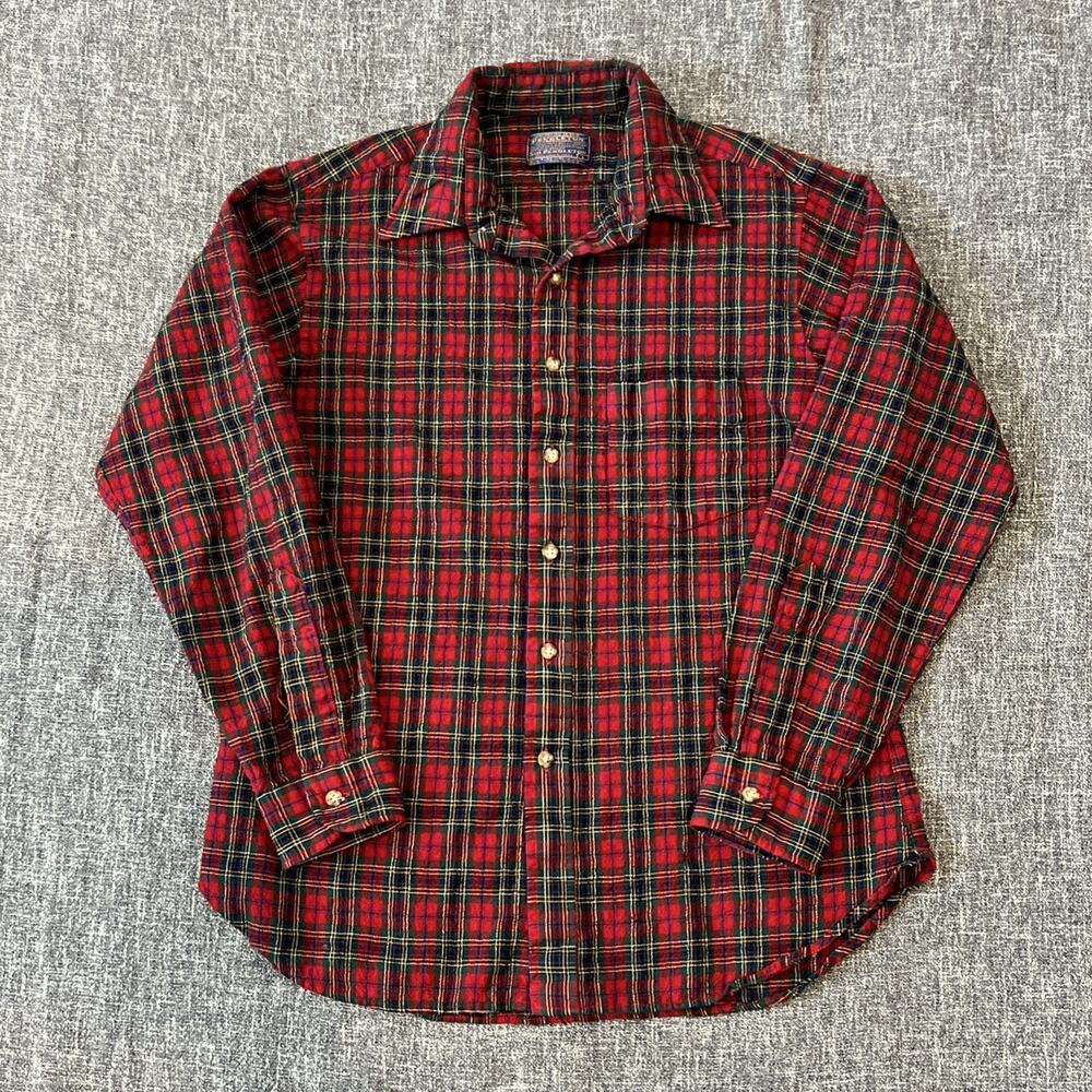 Vintage Sir Pendleton 100% Virgin Wool Shirt Size L Authentic Mac Lean Tartan